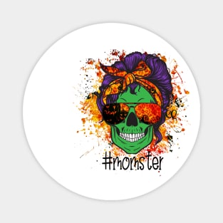 Mom of Mom of Monsters, Halloween Mom Life Skull Magnet